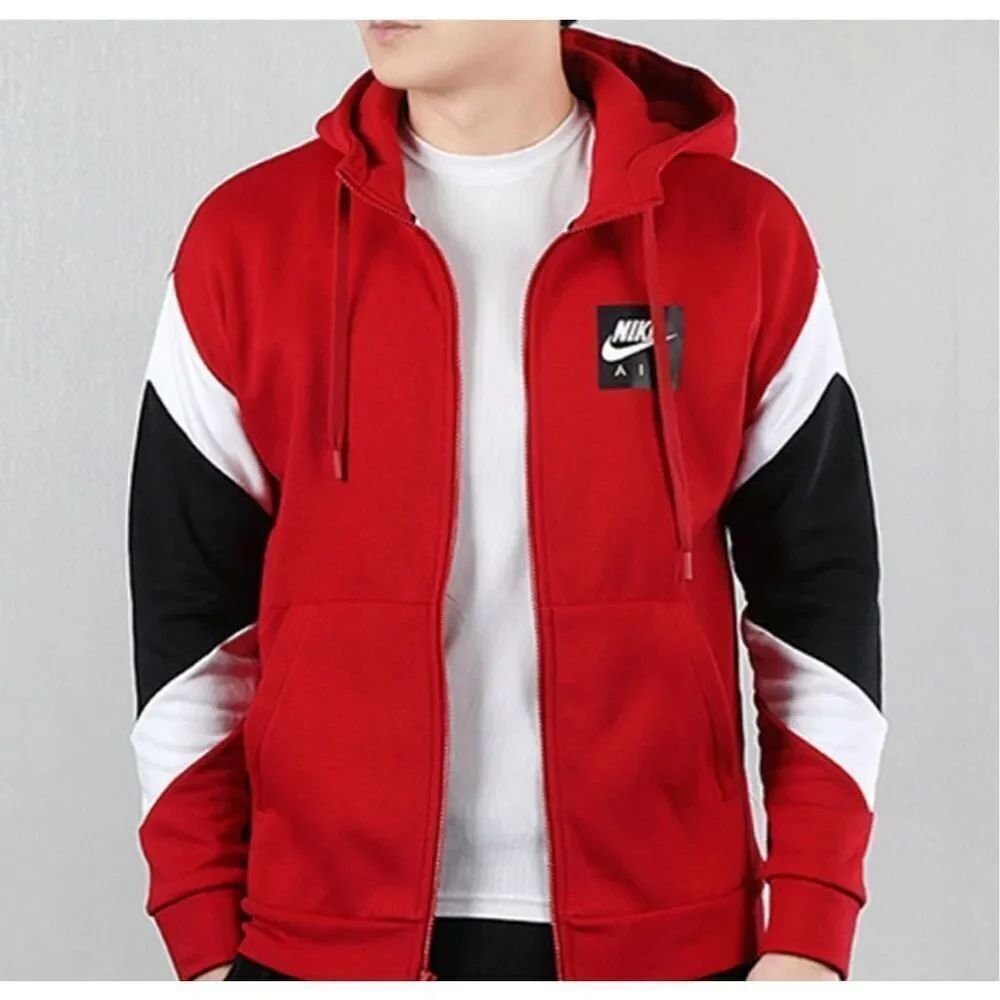 Nike Air Men's Full Zip Hoodie Jacket small red white black